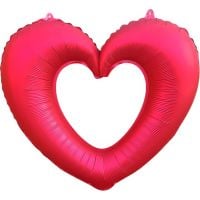 18" Linking Heart Matte Red Balloon