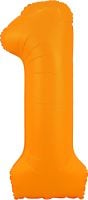 34" Neon Orange Number 1 Balloon