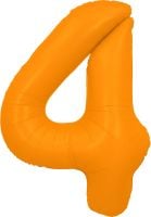 34" Neon Orange Number 4 Balloon