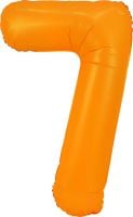 34" Neon Orange Number 7 Balloon