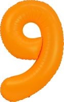 34" Neon Orange Number 9 Balloon