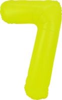 34" Neon Yellow Number 7 Balloon