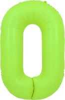 34" Neon Green Number 0 Balloon