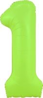34" Neon Green Number 1 Balloon