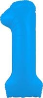 34" Neon Blue Number 1 Balloon