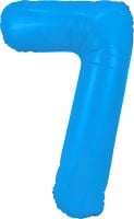 34" Neon Blue Number 7 Balloon