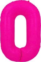 34" Neon Fuchsia Number 0 Balloon