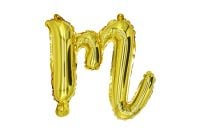 12" Gold Script Letter M Balloon