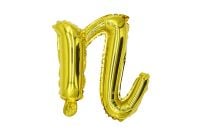 12" Gold Script Letter N Balloon