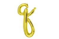 20" Gold Script Letter Q Balloon