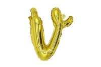 12" Gold Script Letter V Balloon