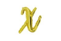 12" Gold Script Letter X Balloon