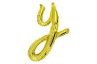 20" Gold Script Letter Y Balloon