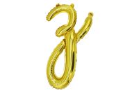 20" Gold Script Letter Z Balloon