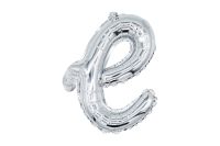 12" Silver Script Letter E Balloon