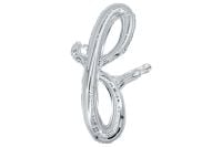 20" Silver Script Letter F Balloon