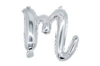12" Silver Script Letter M Balloon