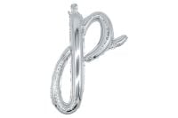 20" Silver Script Letter P Balloon