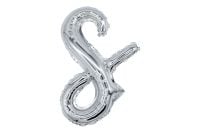 12" Silver Script Letter S Balloon