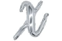 12" Silver Script Letter X Balloon