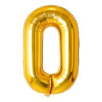 34" Gold Number 0 Airise Balloon