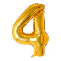 34" Gold Number 4 Airise Balloon
