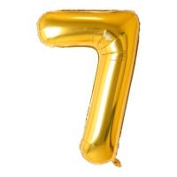 34" Gold Number 7 Airise Balloon