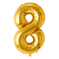 34" Gold Number 8 Airise Balloon