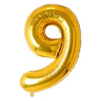 34" Gold Number 9 Airise Balloon