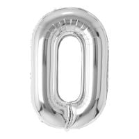 34" Silver Number 0 Airise Balloon