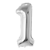 34" Silver Number 1 Airise Balloon