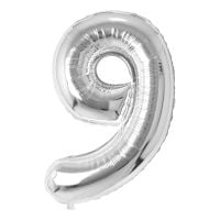 34" Silver Number 9 Airise Balloon