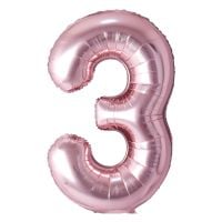 34" Rose Gold Number 3 Airise Balloon