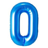 34" Blue Number 0 Airise Balloon