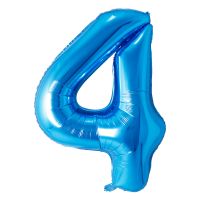 34" Blue Number 4 Airise Balloon