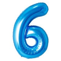 34" Blue Number 6 Airise Balloon