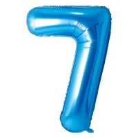 34" Blue Number 7 Airise Balloon