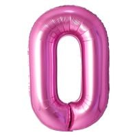34" Pink Number 0 Airise Balloon