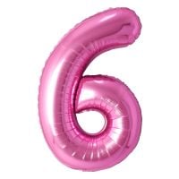 34" Pink Number 6 Airise Balloon