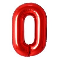 34" Red Number 0 Airise Balloon