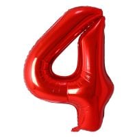 34" Red Number 4 Airise Balloon