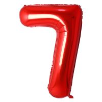 34" Red Number 7 Airise Balloon