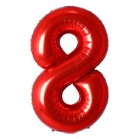 34" Red Number 8 Airise Balloon