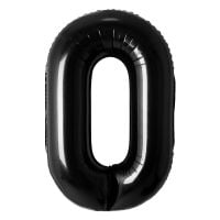 34" Black Number 0 Airise Balloon