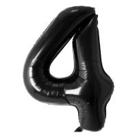 34" Black Number 4 Airise Balloon