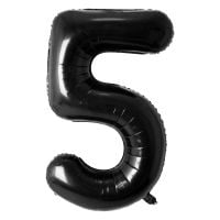 34" Black Number 5 Airise Balloon