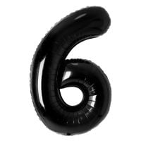 34" Black Number 6 Airise Balloon