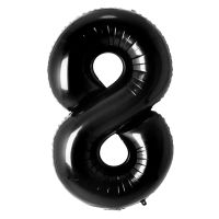 34" Black Number 8 Airise Balloon