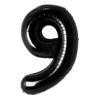 34" Black Number 9 Airise Balloon