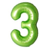 34" Green Number 3 Balloon